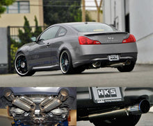 Load image into Gallery viewer, HKS 08-13 Infiniti G37 Coupe Dual Hi-Power Ti Tip Catback Exhaust (SUS304 NO COATING)