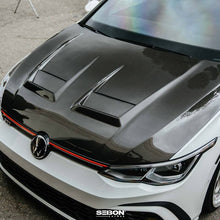 Load image into Gallery viewer, Seibon 2022-2023 Volkswagen Golf GTI/R DV-Style Carbon Fiber Hood