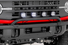Load image into Gallery viewer, Light Bar Mount | 3.5" Round LED (Quad) | Black | Amber DRL | OE Modular Steel | Ford Bronco (21-24)