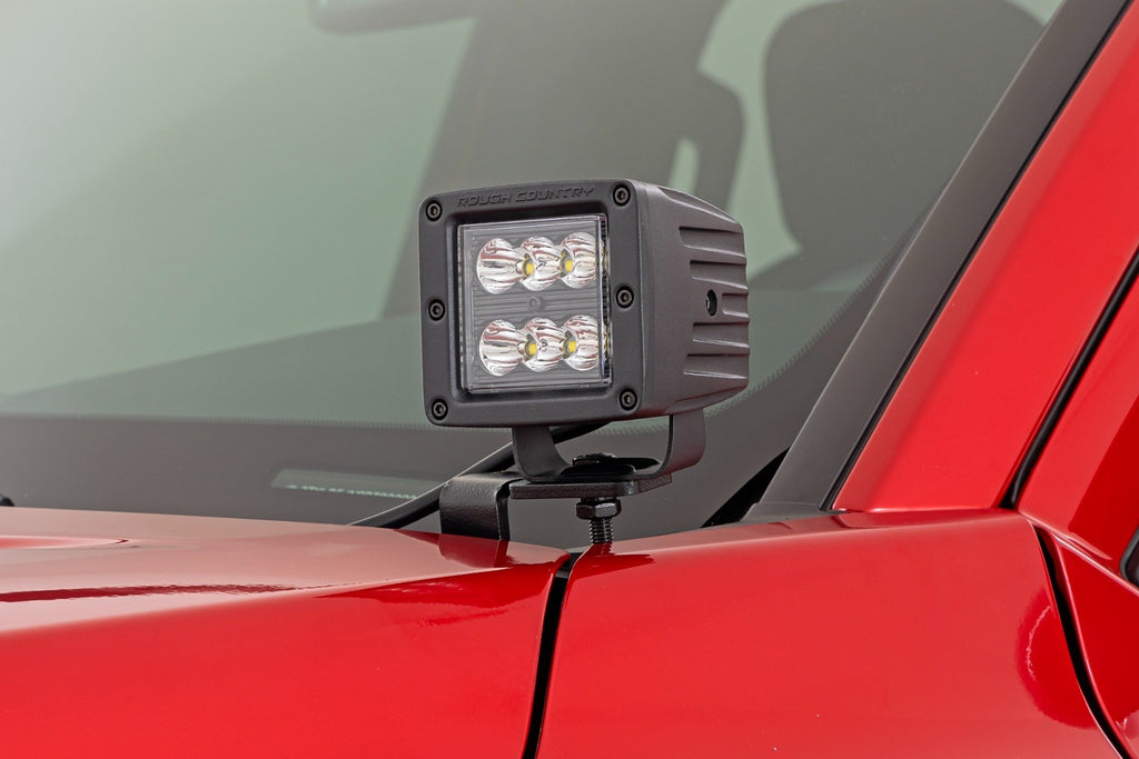 LED Light Kit | Ditch Mount | 2" Black Pair | Flood | Toyota Tacoma (24-25)