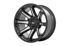 Load image into Gallery viewer, Rough Country 81 Series Wheel | One-Piece | Semi Gloss Black w/machined spokes | 20x9 | 8x180 | 0mm