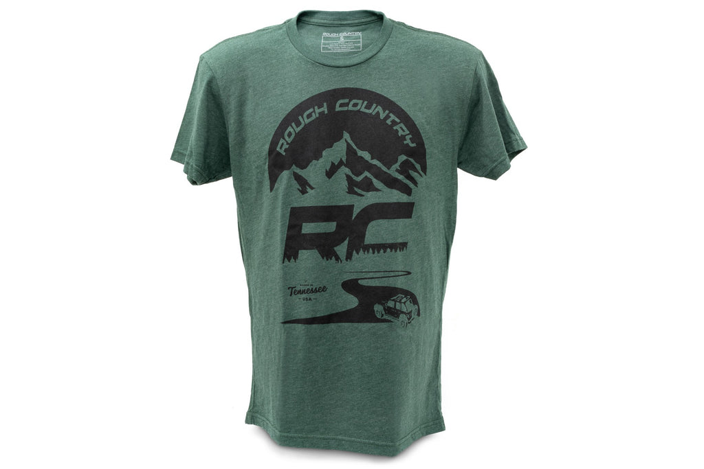 Rough Country T-Shirt | RC Mountains | Forest Green | LG