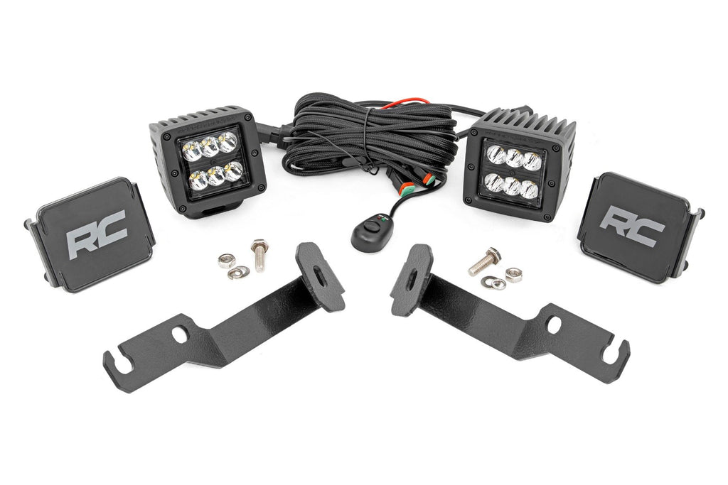 LED Light Kit | Ditch Mount | 2" Black Pair | Spot | Toyota Tacoma (05-15)