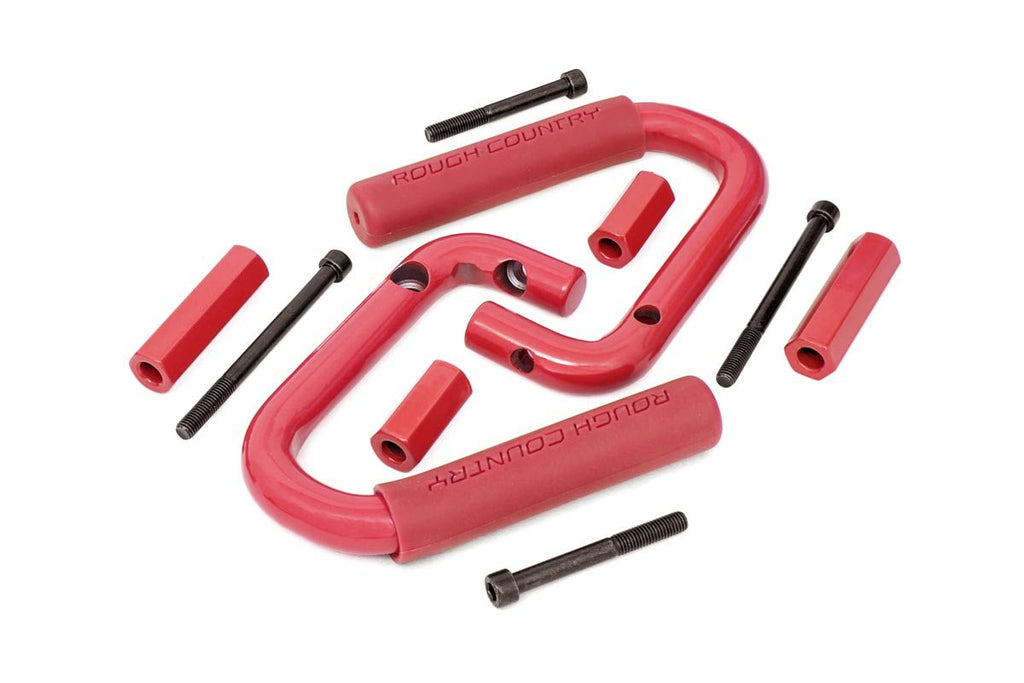 Grab Handles | Steel | Front | Red | Jeep Wrangler JK  (2007-2018)