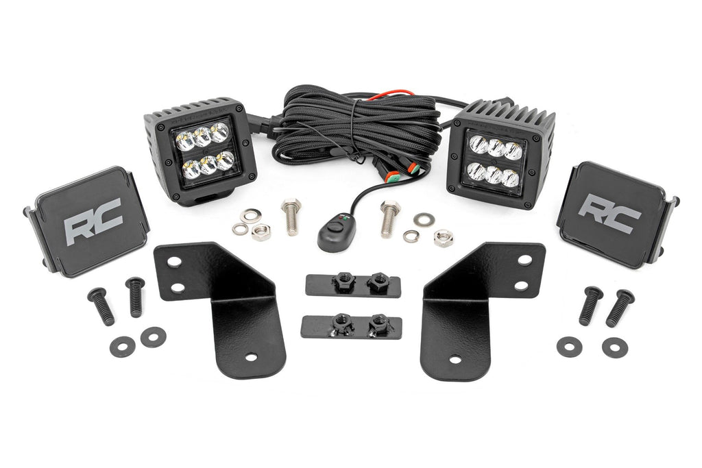 LED Light | RR Cage Mount | 2" Black Spot Pair | Polaris Ranger 1000/Ranger XP 900/1000