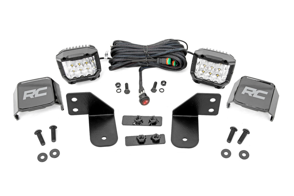 LED Light | RR Cage Mount | 2" Chrome Pair | Wide Angle | Polaris Ranger 1000/Ranger XP 900/1000