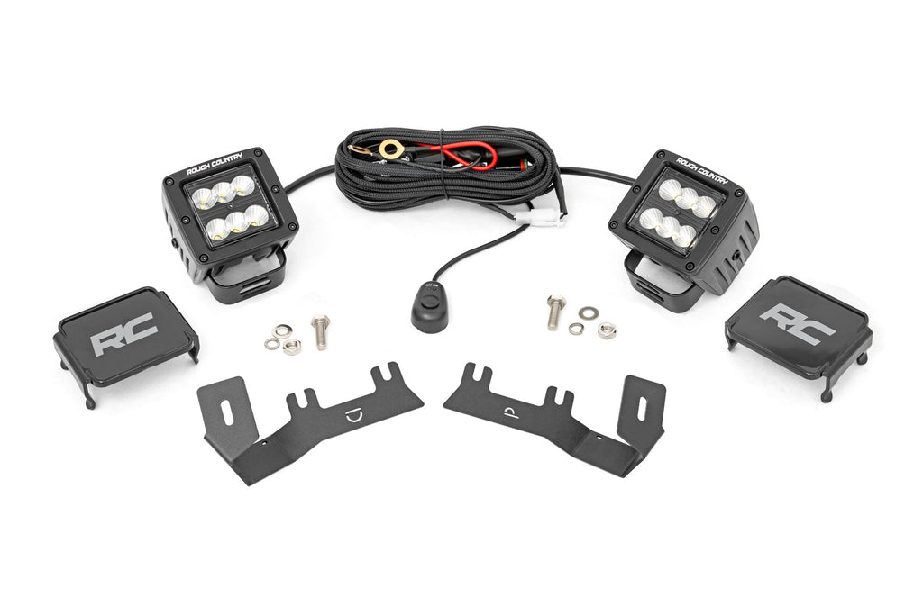 LED Ditch Light Kit | 2in Black Pair | Flood | Chevy/GMC 1500 (14-18)