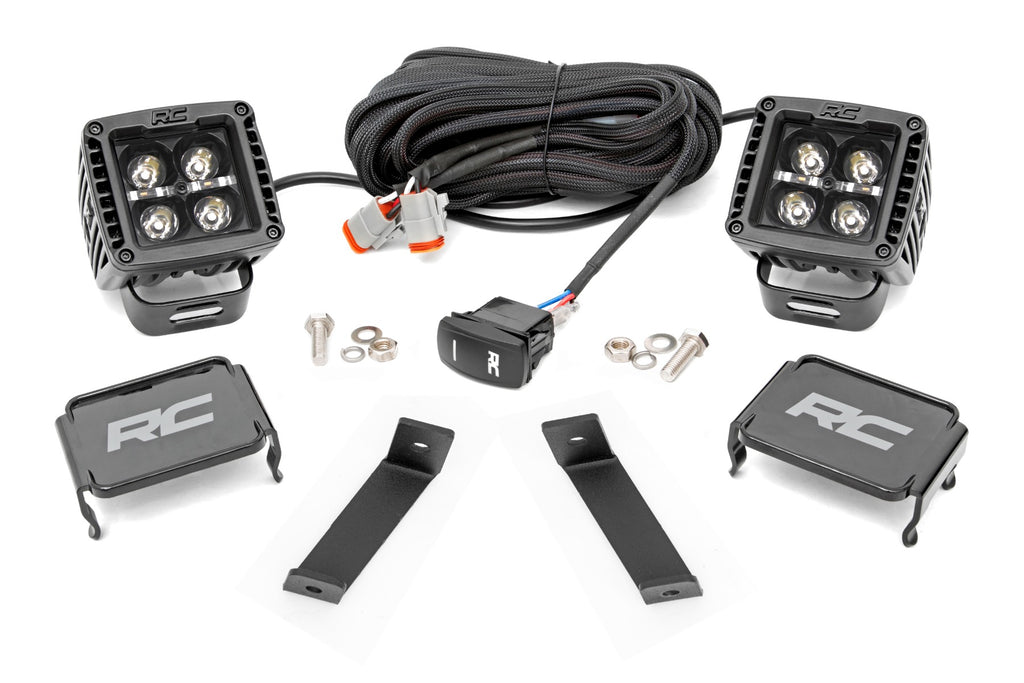 LED Light Kit | Ditch Mount | 2" Black Pair | White DRL | Jeep Cherokee KL (14-21)