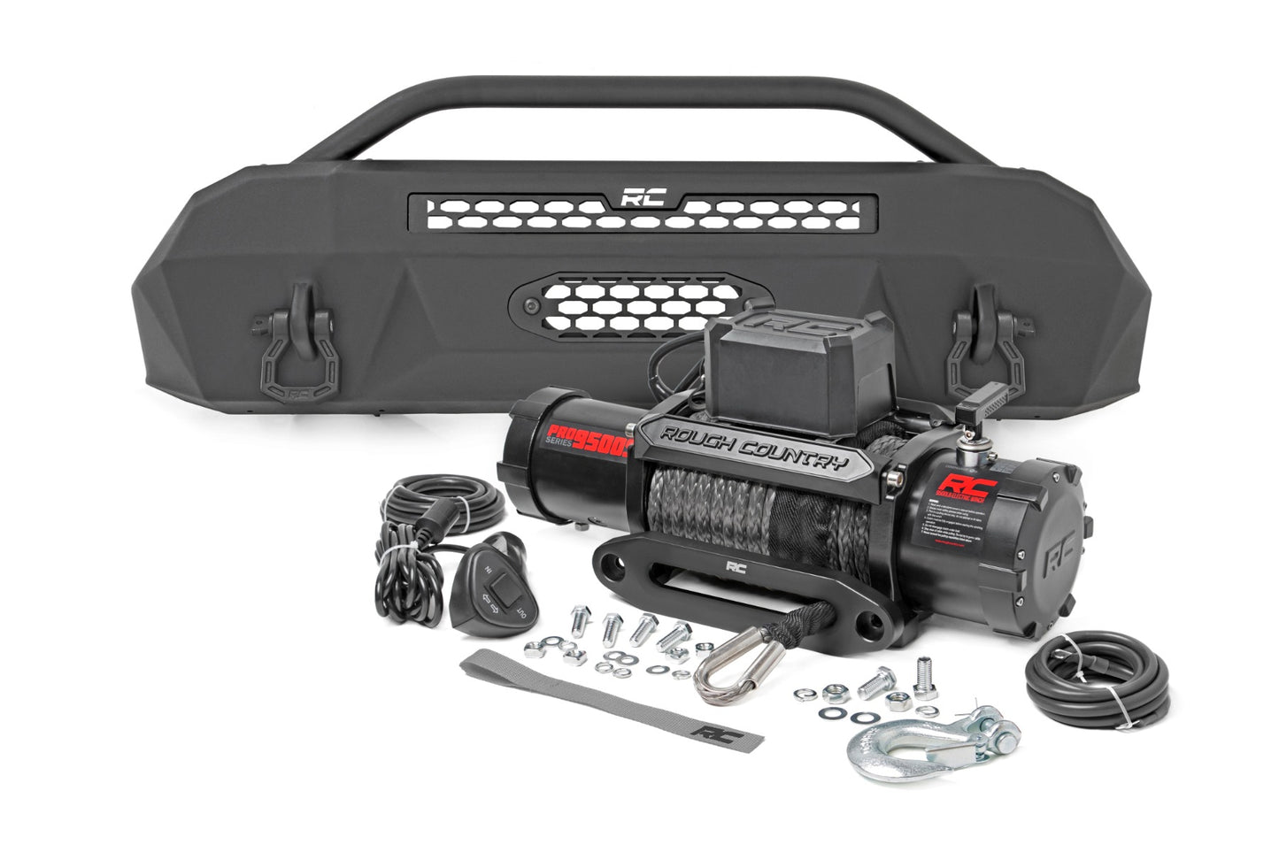 Front Bumper | Hybrid | 9500-Lb Pro Series Winch | Synthetic Rope | Toyota Tacoma (16-23)