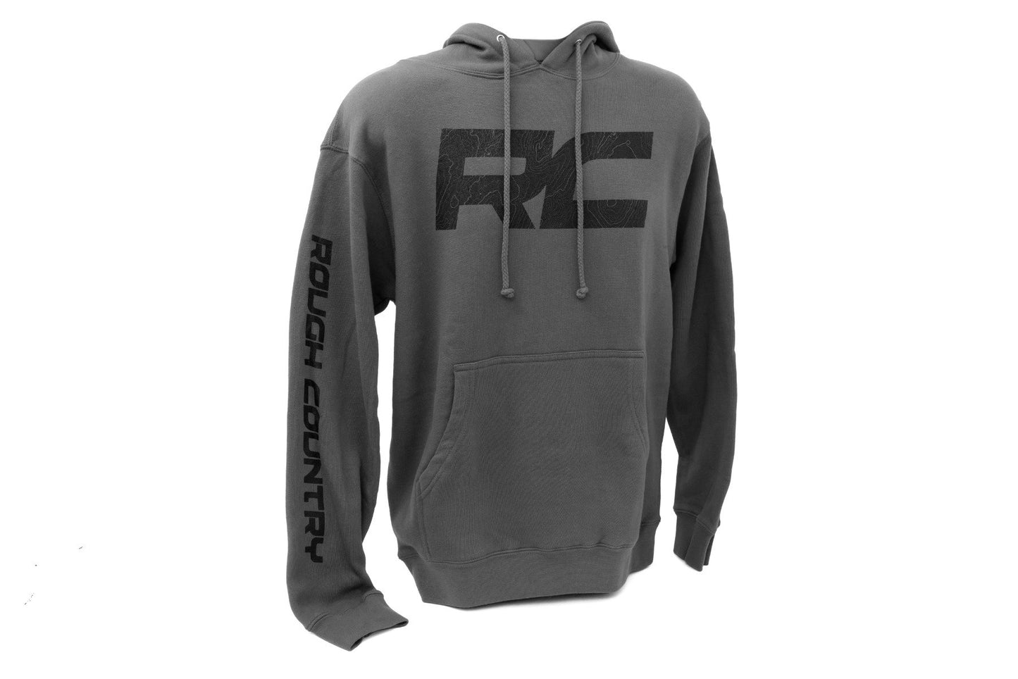 Rough Country Hoodie | RC Topographical Sleeve | Charcoal | 2XL