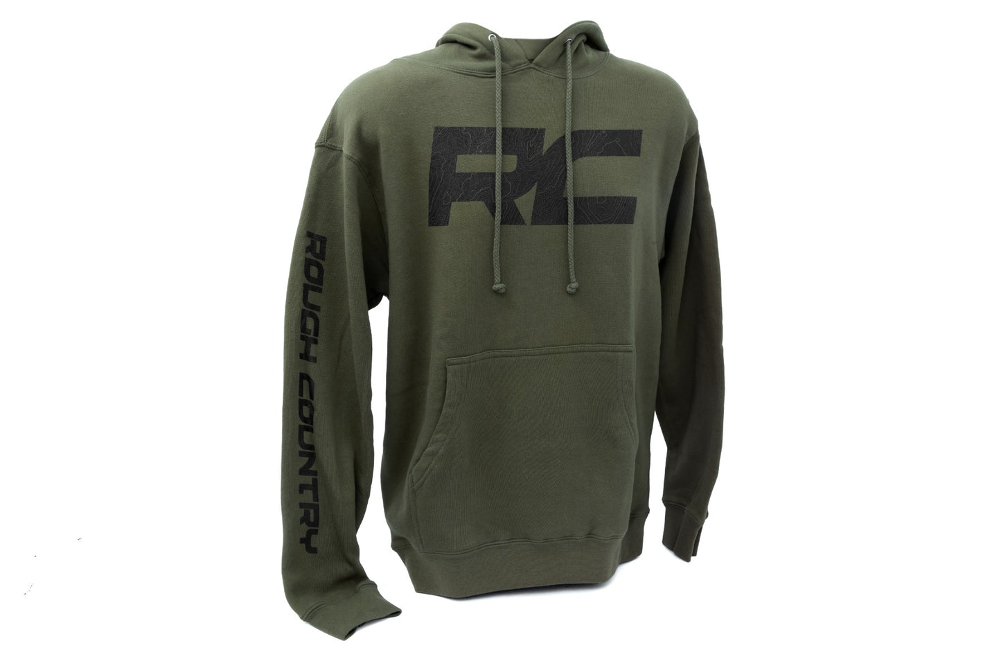 Rough Country Hoodie | RC Topographical Sleeve | Army Green | 3XL