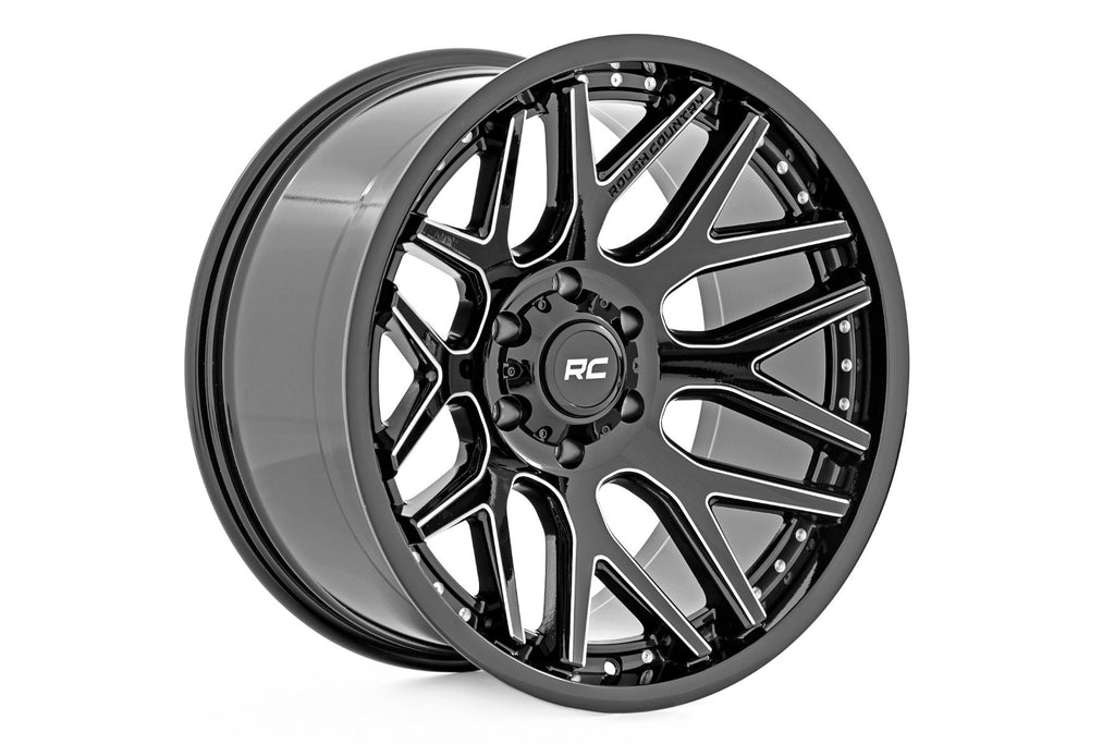 Rough Country 95 Series Wheel | Machined One-Piece | Gloss Black | 20x10 | 6x135 | -19mm