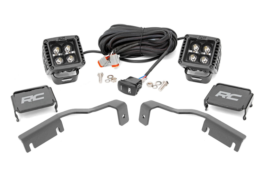 LED Light Kit | Ditch Mount | 2" Black Pair | White DRL | Nissan Frontier (22-24)