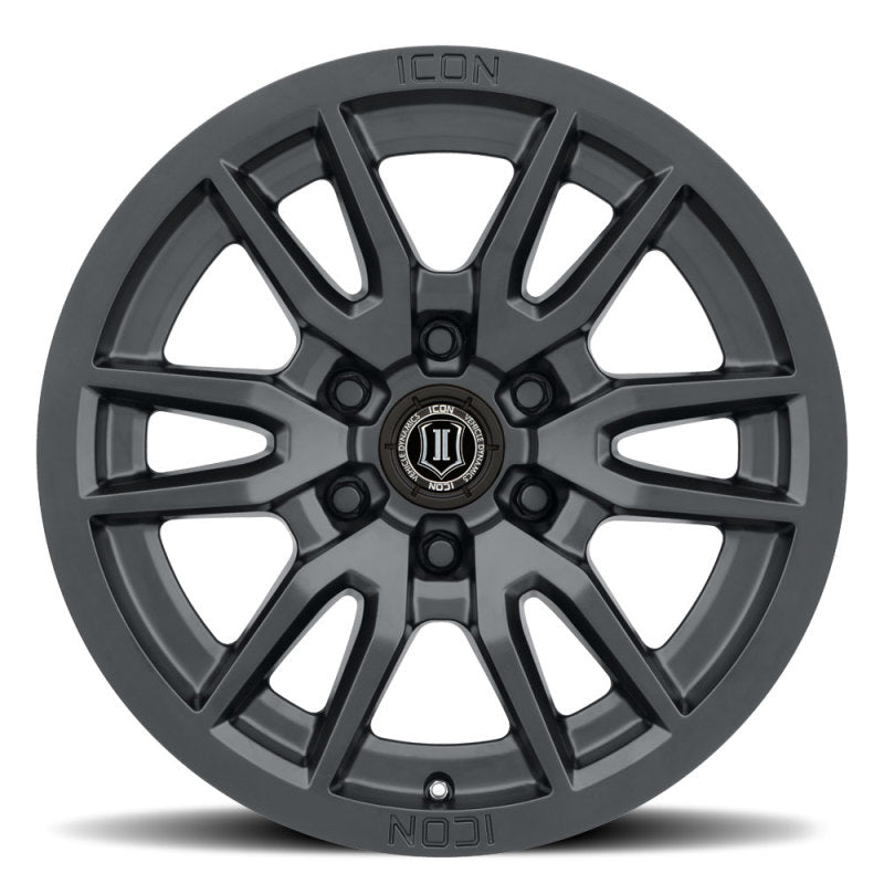 ICON Vector 6 17x8.5 6x5.5 0mm Offset 4.75in BS 106.1mm Bore Satin Black Wheel