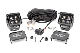 Jeep 2-inch LED Cube Easy-Mount Kit - Black Series w/ Amber DRL (18-21 Wrangler JL / 20-21 Gladiator)