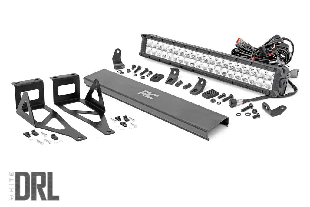 LED Light Kit | Bumper Mount | 20" Chrome Dual Row | White DRL | Ford Super Duty (05-07)