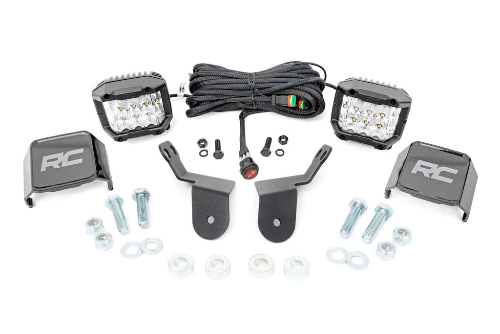 LED Light Kit | Cage Mount | 2" Chrome Pair | Wide Angle | Honda Pioneer