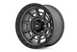 Rough Country 85 Series Wheel | Simulated Beadlock | Gunmetal Gray/Black | 17x9 | 5x5 | -12mm