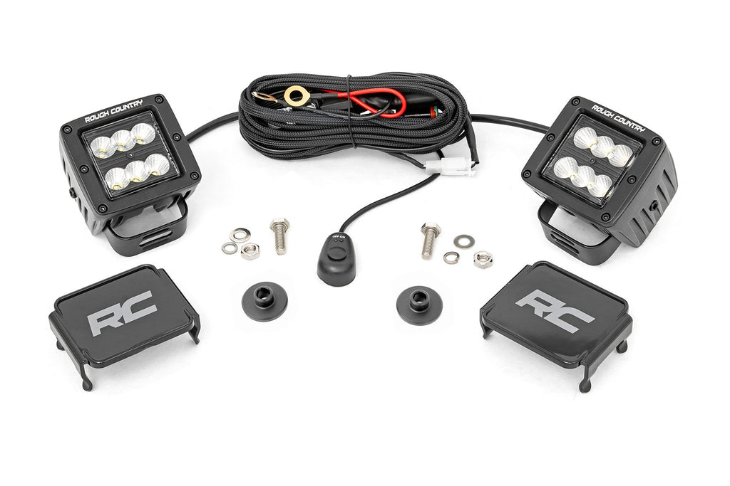 LED Light Kit | Ditch Mount | 2" Black Pair | Flood Pattern | Ford Bronco (21-24)