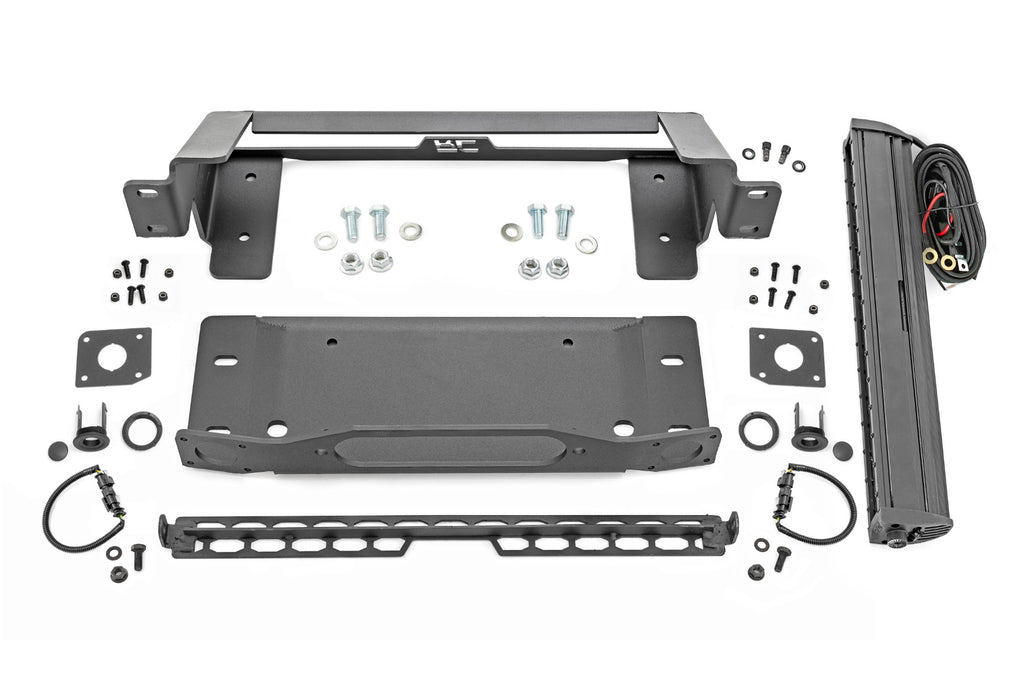 High Winch Mount | All Models | 20 Inch Black Single Row LED | DRL | Ford Bronco (21-24)