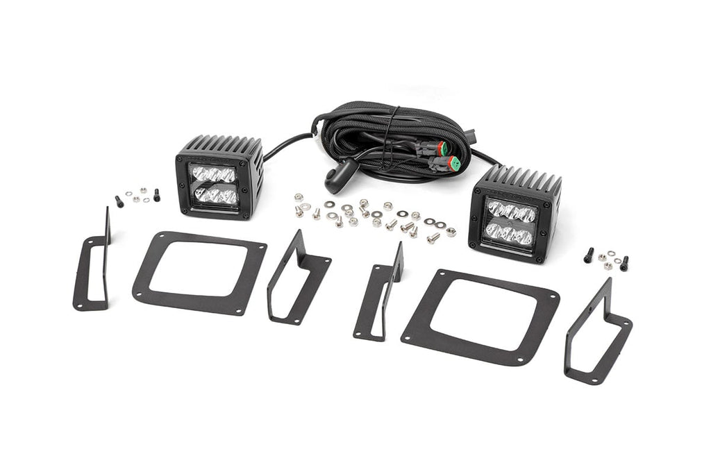 LED Light Kit | Fog Mount | 2" Black Pair | GMC Sierra 1500 (14-15)