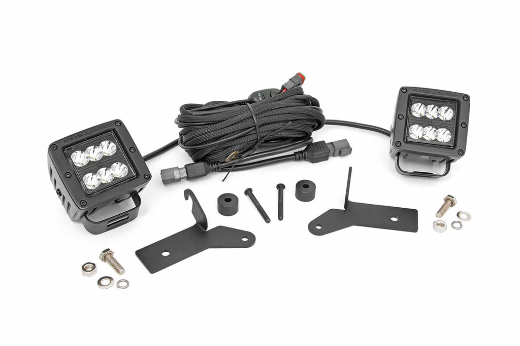 LED Light | Hinge Mnt | 2" Black Pair | Jeep Gladiator JT/Wrangler 4xe/Wrangler JL (18-23)