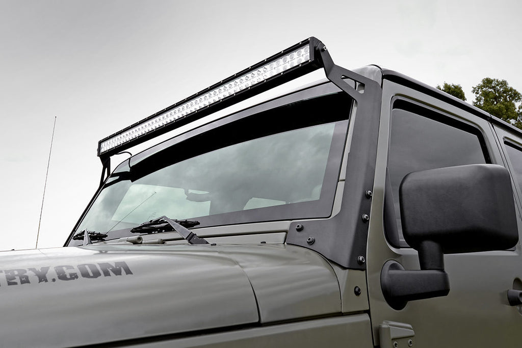 LED Light Mounts | Upper Windshield | 50" | Jeep Wrangler JK  (07-18)