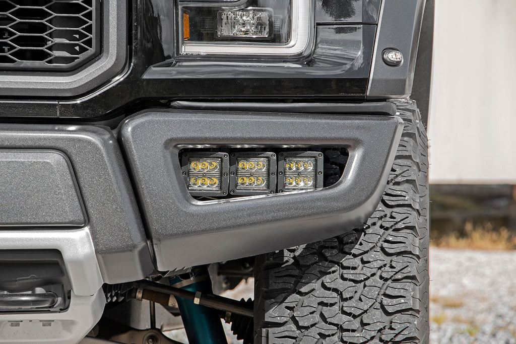 LED Light Kit | Fog Mount | Triple 2" Black Pair | Ford Raptor (17-20)