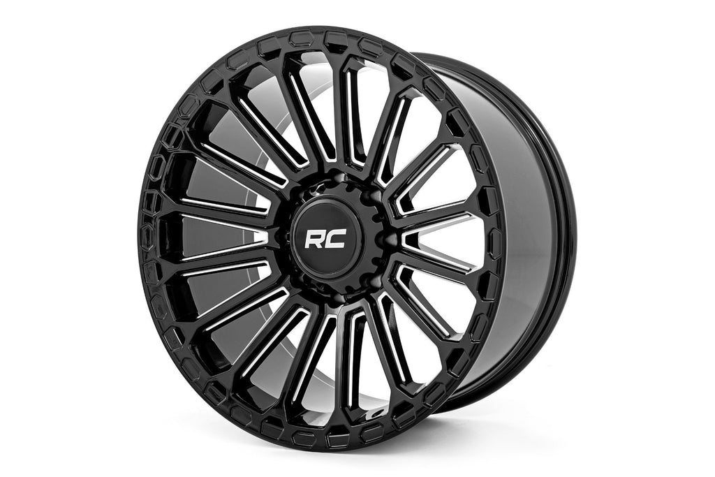 Rough Country 97 Series Wheel | One-Piece | Gloss Black | 22x10 | 6x135 | -19mm