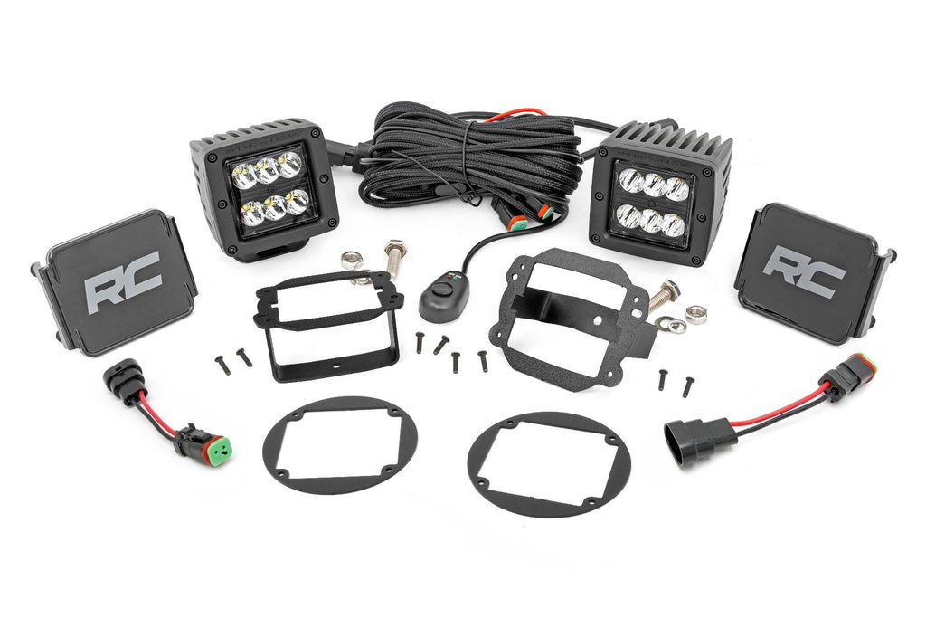 LED Light Kit | Fog Mount | 2" Black Pair | Jeep Wrangler JK  (10-18)